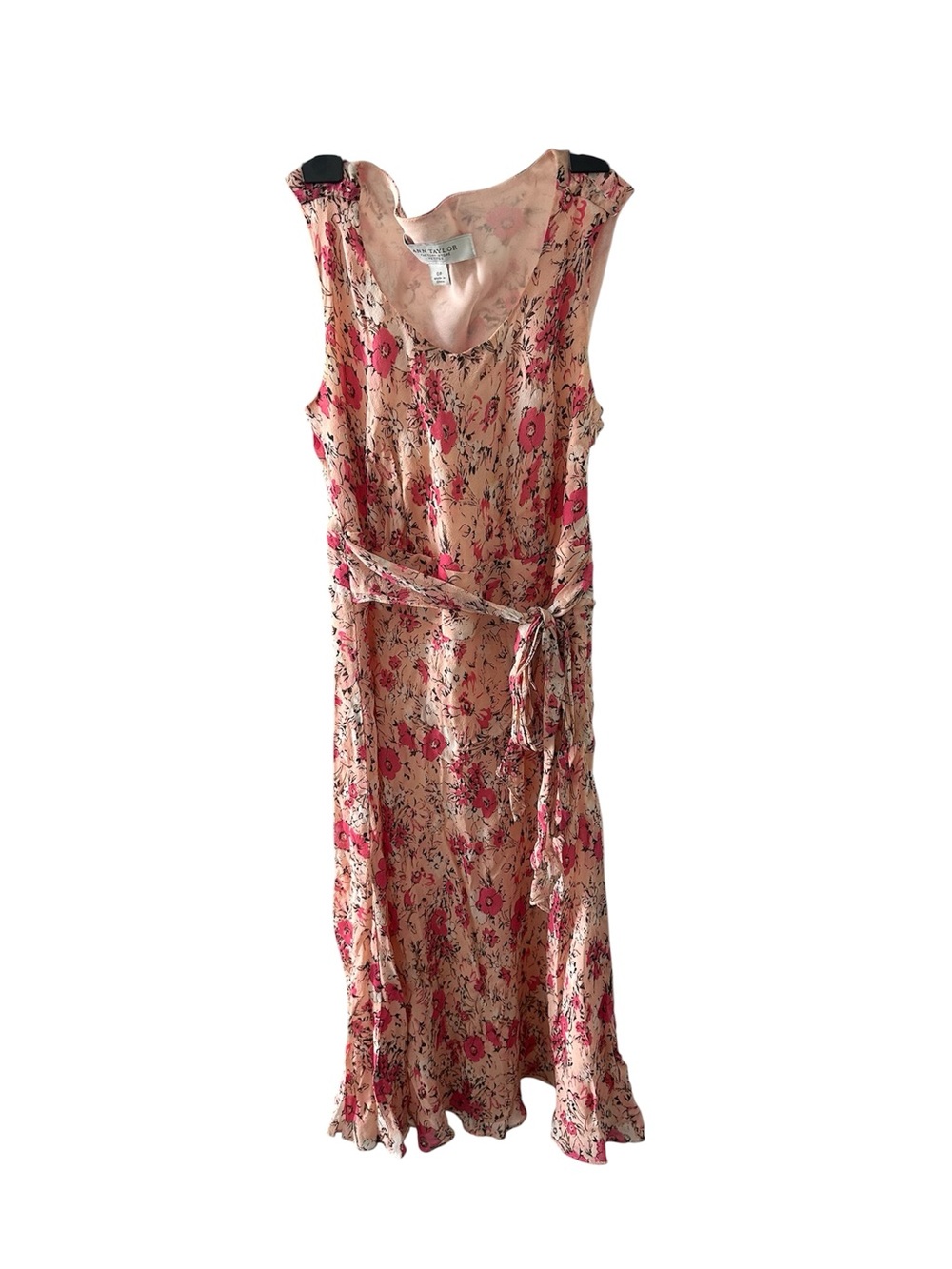 Ann Taylor Women's 100% Silk Floral Dress Size 0 Petite Cottagecore Dainty Fairy